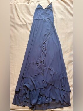 Lulu's Dusty Blue Ruffle Maxi Skirt💙